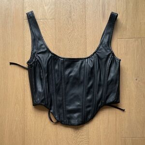 Black pleather Corset bustier Top